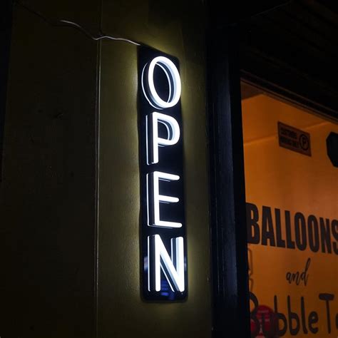 HiNeon Letrero de apertura vertical de neón, letrero abierto LED ...