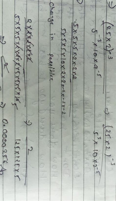 Evaluate (25a ^ - 3)/(5 ^ - 3 * 10 * a ^ - 5) at a = 2 - Brainly.in
