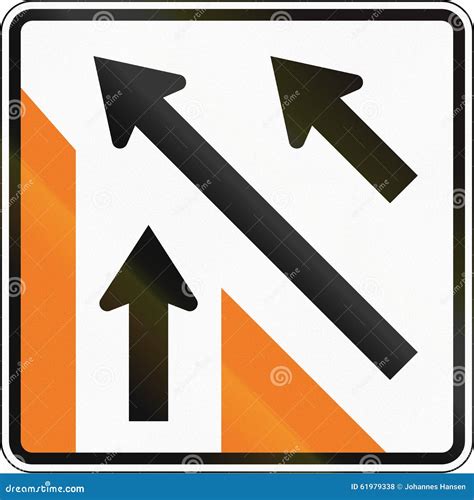 New Zealand Road Sign - Merging Traffic (sign for Minor Road) Stock ...