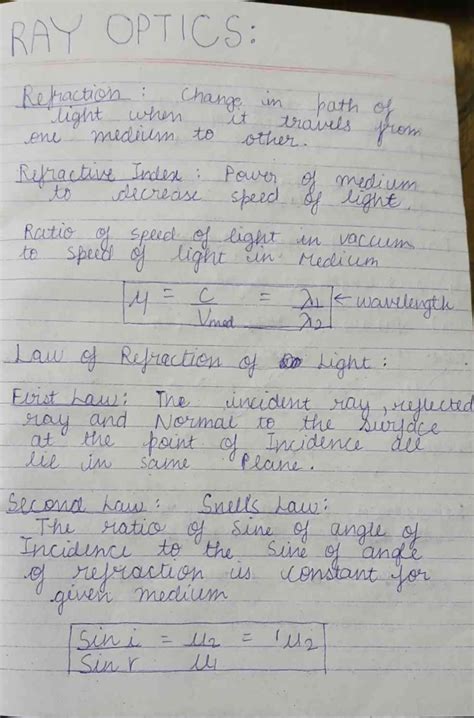 RAY OPTICS Class 12: Handwritten Premium Notes on Optical Instruments ...