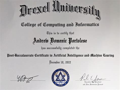 Editable Certificate from Drexel University Template | roposh