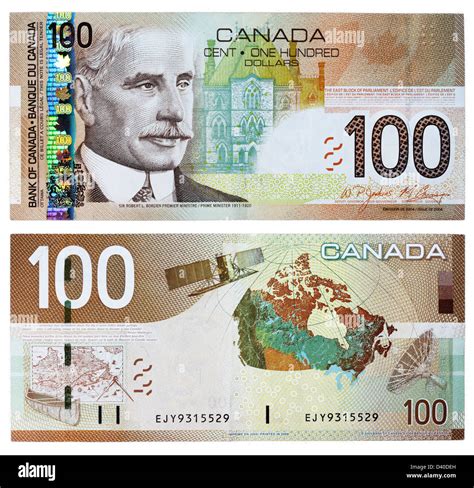 100 Dollars banknote, Sir Robert Borden, prime minister (1911-1920 ...