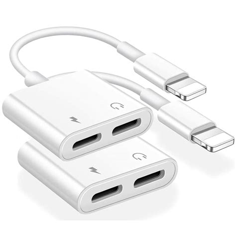 [Apple MFi Certified] 2Pack iPhone Splitter Adapter,2 in 1 Dual ...