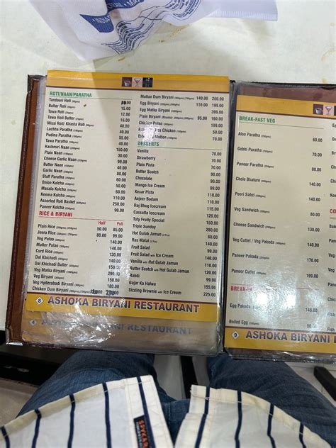 Menu at Ashoka Biryani - Pachpedi Naka, Raipur, New Dhamtari Rd
