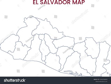 High Detailed Map El Salvador Outline Stock Illustration 2192316619 ...