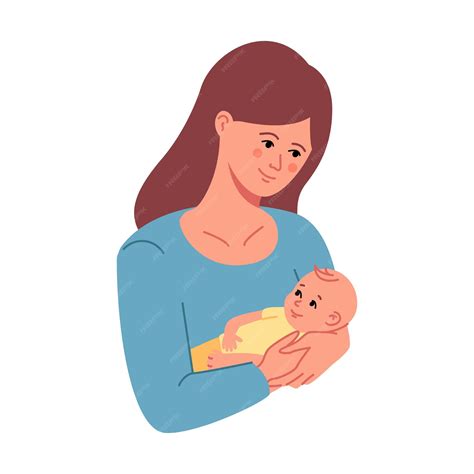 Premium Vector | Mother holding her cute baby child Woman holding ...