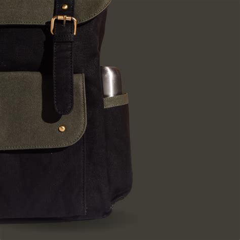 Dugong Backpack(Blue and Brown) - Canvas Daily/Office/Travel Sustainab ...