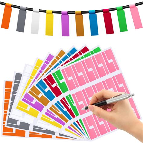 Buy OIIKI300 Colorful Wire Labels, Cord Label Stickers, Self-Adhesive ...