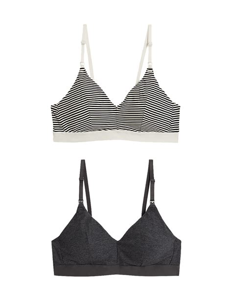 Buy 2pk Non Wired Nursing Bras A-E at Marks & Spencer