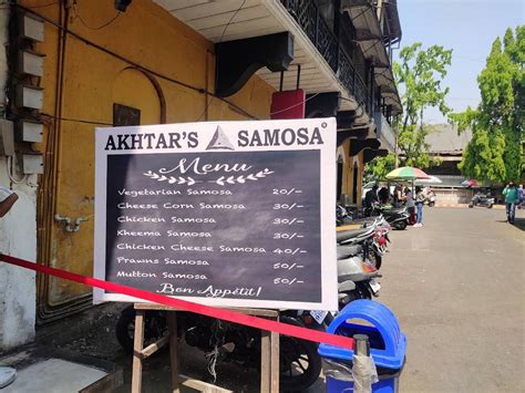 Menu at Akhtar’s Samosa, Pune, Kumar Pavilion