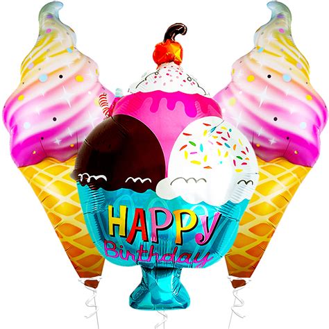 Buy Huge, 37 Inch Ice Cream Balloon - Ice Cream Party Decorations | Ice ...