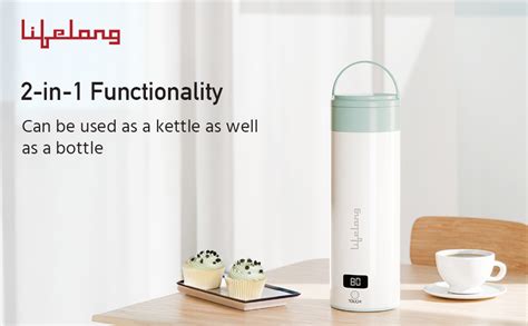 Lifelong 2-In-1 Portable Electric Kettle & Bottle For Travel-400Ml ...