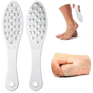 2 Pcs Stainless Steel Foot Scraper Metal Foot File Double Sided Foot ...