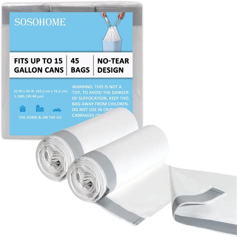 Amazon.com: GoodFinely 15 Gallon Tear-Free Drawstring Trash Bags, Large ...