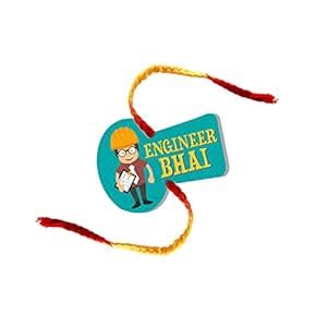 TheYaYaCafe Acrylic Engineer Bhai Printed Rakhi with Roli Tika for ...