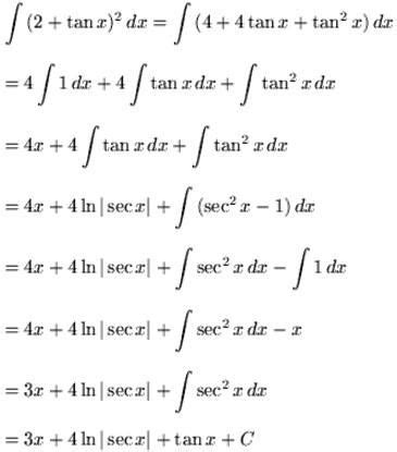 Image result for Basic Trig Integrals