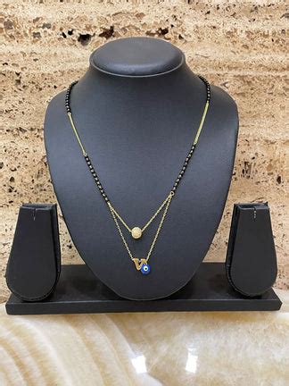 A-Z Letter Short Mangalsutra AD Ball Pendant & Evil Eye – Digital Dress ...