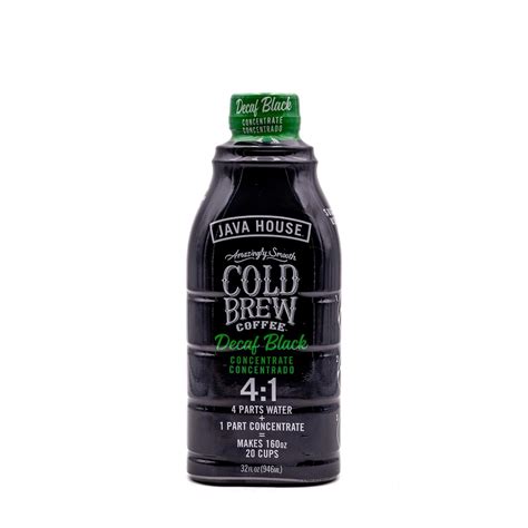 JAVA HOUSE Cold Brew Coffee, Decaf Colombian 4:1 Liquid Concentrate, 32 ...