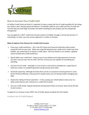 Fillable Online INCREASE LINE OF CREDIT REQUEST CREDIT CARD UPGRADE bb ...