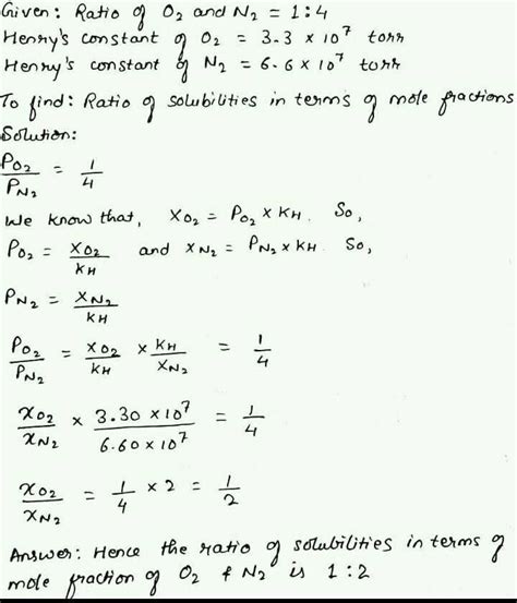 Air contains O2 and N2 in the ratio of 1:4 . Calculate the ratio of ...