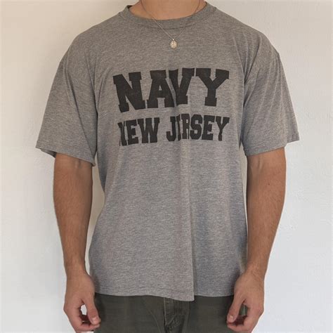 Beautiful vintage Navy New Jersey tee Chest : 23... - Depop