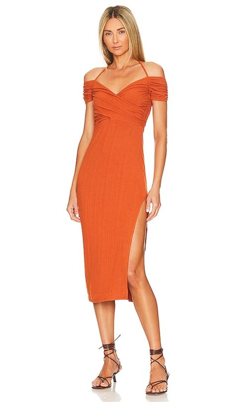Tularosa Lizzie Midi Dress in Burnt Orange | REVOLVE