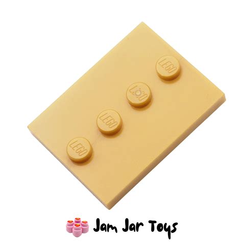 LEGO Pearl Gold Minifigure Base Plate 3 x 4, with 4 Centre Studs. A535