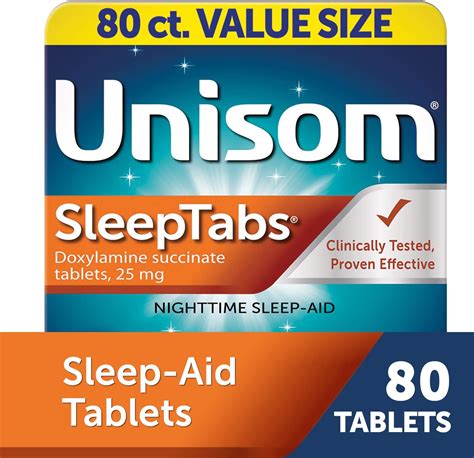 Unisom SleepTabs, Nighttime Sleep-aid, Doxylamine Succinate, 80 Tablets ...