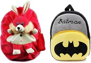 SB07 Combo Of Kids School Bag (Red Rabbit & Batman)Fabric Cartoons Bag ...
