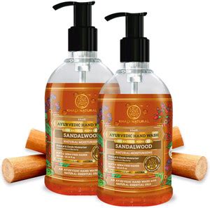 KHADI NATURAL Moisturizing Sandalwood Hand Wash Bottle + Dispenser ...