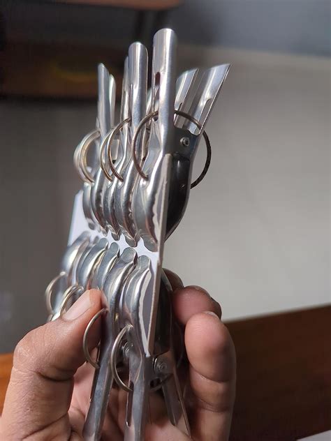 Kuber Industries 12 Piece Stainless Steel Cloth Drying Pegs/Clips ...