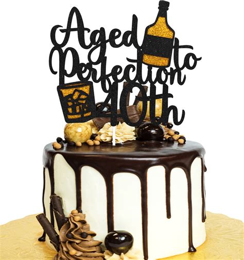 Lhcing Aged To Perfection 40th Birthday Cake Topper Whiskey 40th ...