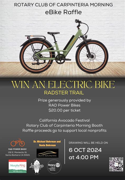 E Bike Raffle, California Avocado Festival, Carpinteria, 6 October 2024 ...