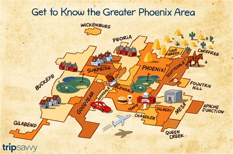 Map of Phoenix and Nearby Cities in Maricopa County