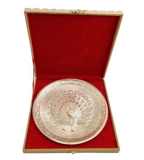 Handicrafted Brass Wall Silver Pate Assorted Designs 10 Inch