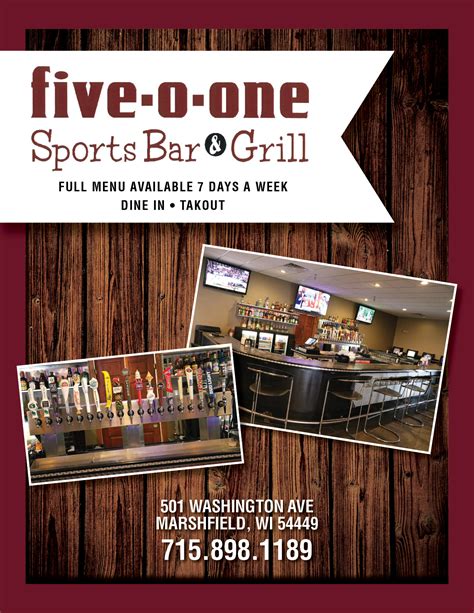 Restaurant | Food | Bar & Grill | 501 Sports Bar | Marshfield WI - Five ...