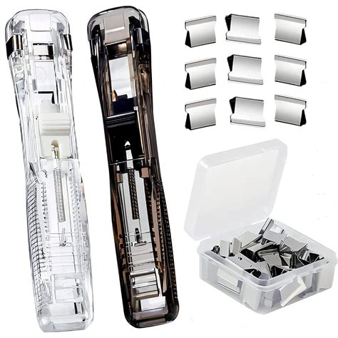 JICOOT 2 Pack Portable Handheld Paper Clam Clip Dispenser with 50 ...