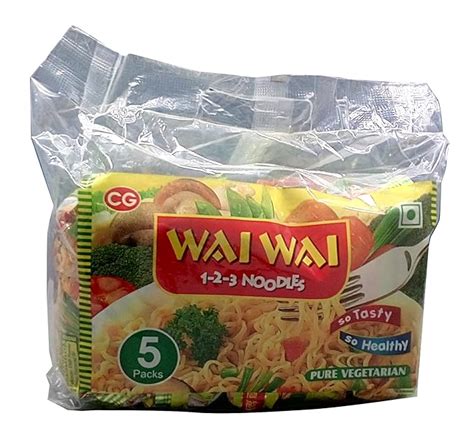 Wai Wai Vegetarian 123 Veg Noodles, 75 Grams(Pack of 5) : Amazon.in ...