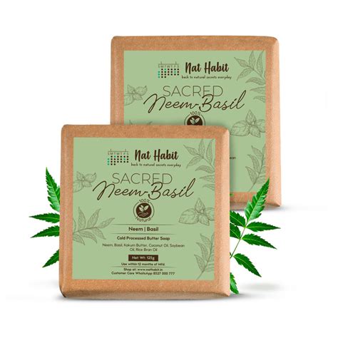 Buy Nat Habit Cold Processed Sacred Neem-Basil Butter Bath Soap ...