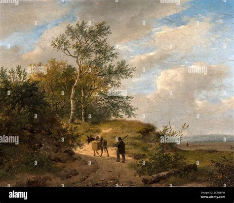Schelfhout Andreas - Boer Met Ezel Op Het Heidepad Herder Met ...