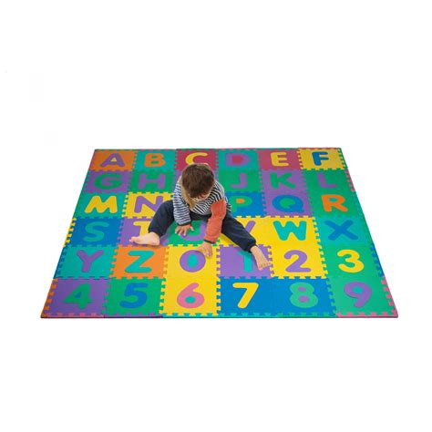 96 Piece Foam Floor Alphabet & Number Puzzle Mat For Kids - Tanga