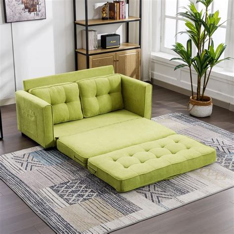Sleeper Loveseat Pull Out Bed Convertible Sofa Bed with Side Pocket ...