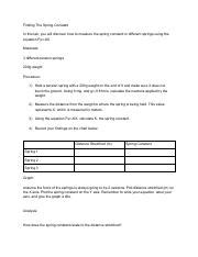 Image result for Spring Constant Lab