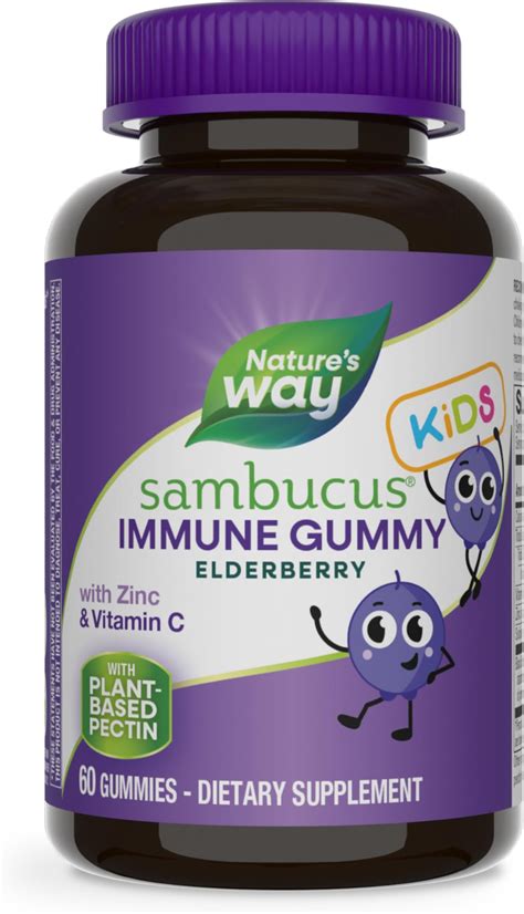 Amazon.com: Nature's Way Sambucus Elderberry Immune Gummies for Kids ...