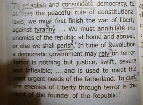 Read an extract from Robespierre 's speech at the conversation on 7th ...