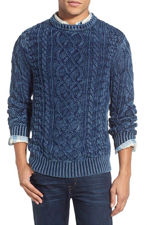 Faherty Cable Knit Cotton Crewneck Sweater | Nordstrom | Mens cotton ...