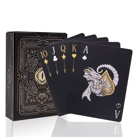Easy Shuffling Plastic Waterproof Playing Cards,Cool Black Dragon Poker ...