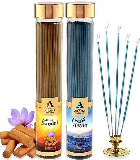 The Aroma Factory Kesar Chandan & Fresh Active Agarbatti for Pooja ...