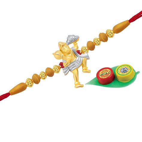 Buy Vighnaharta Jai Bajrangbali Gold and Rhodium Plated Plain Gold ...