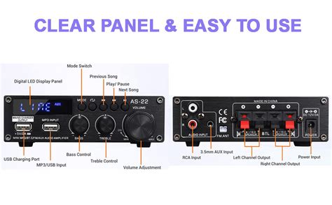Sunbuck Mini Amplifier, 2 Channel Stereo Amplifier, Power Amplifier Max ...